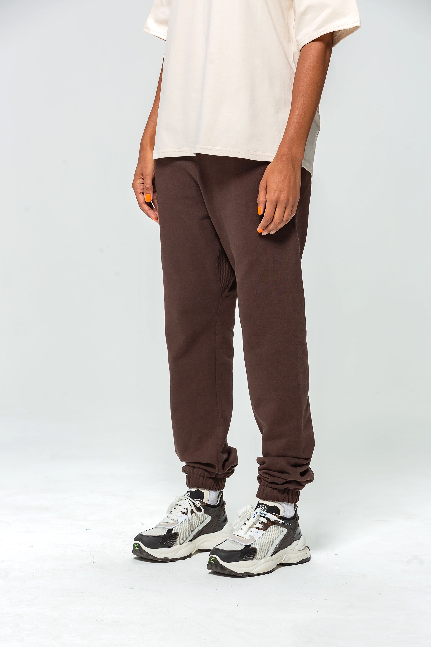 Brown Embroidered Logo Jogging Bottoms