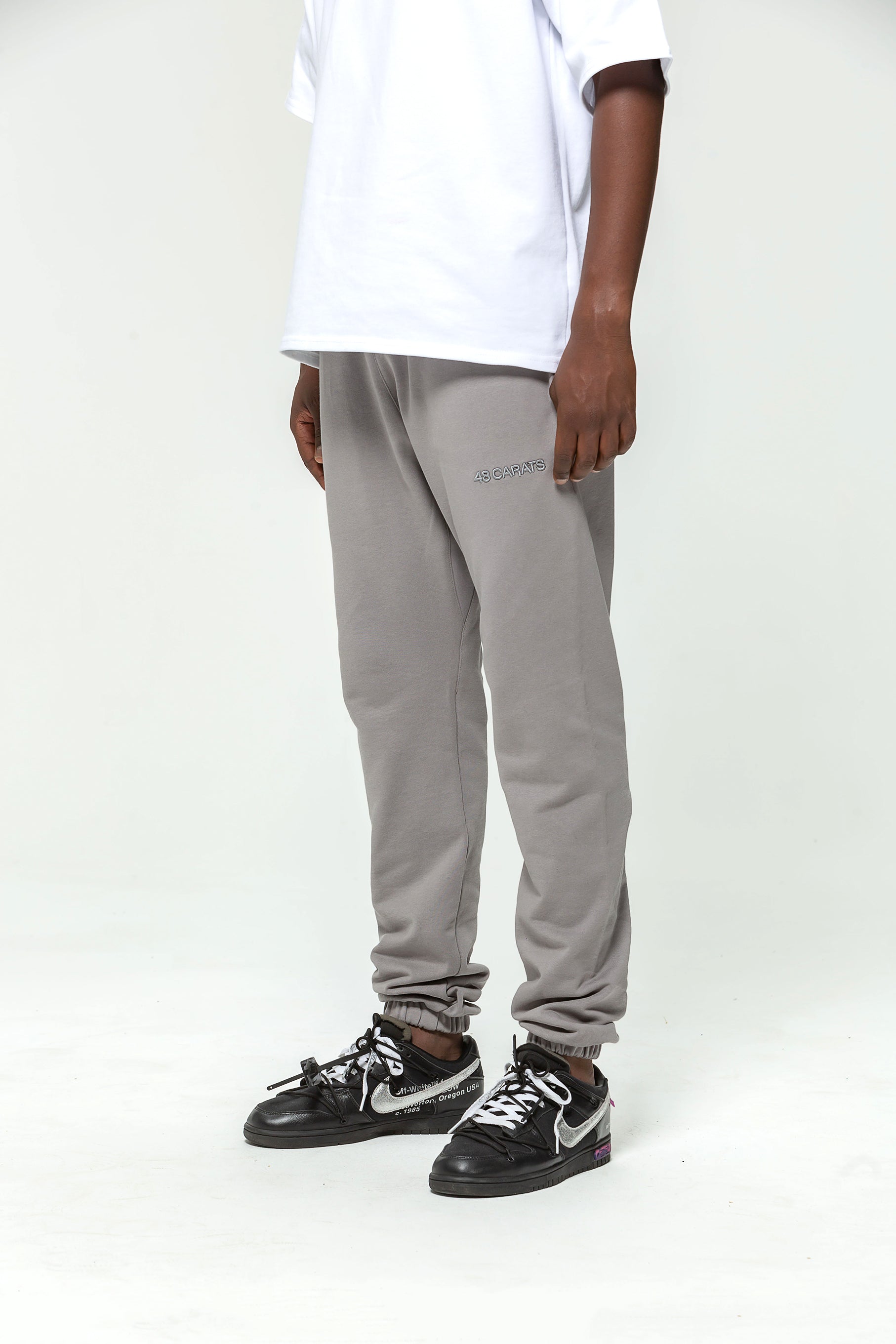 Gray Embroidered Logo Jogging Bottoms
